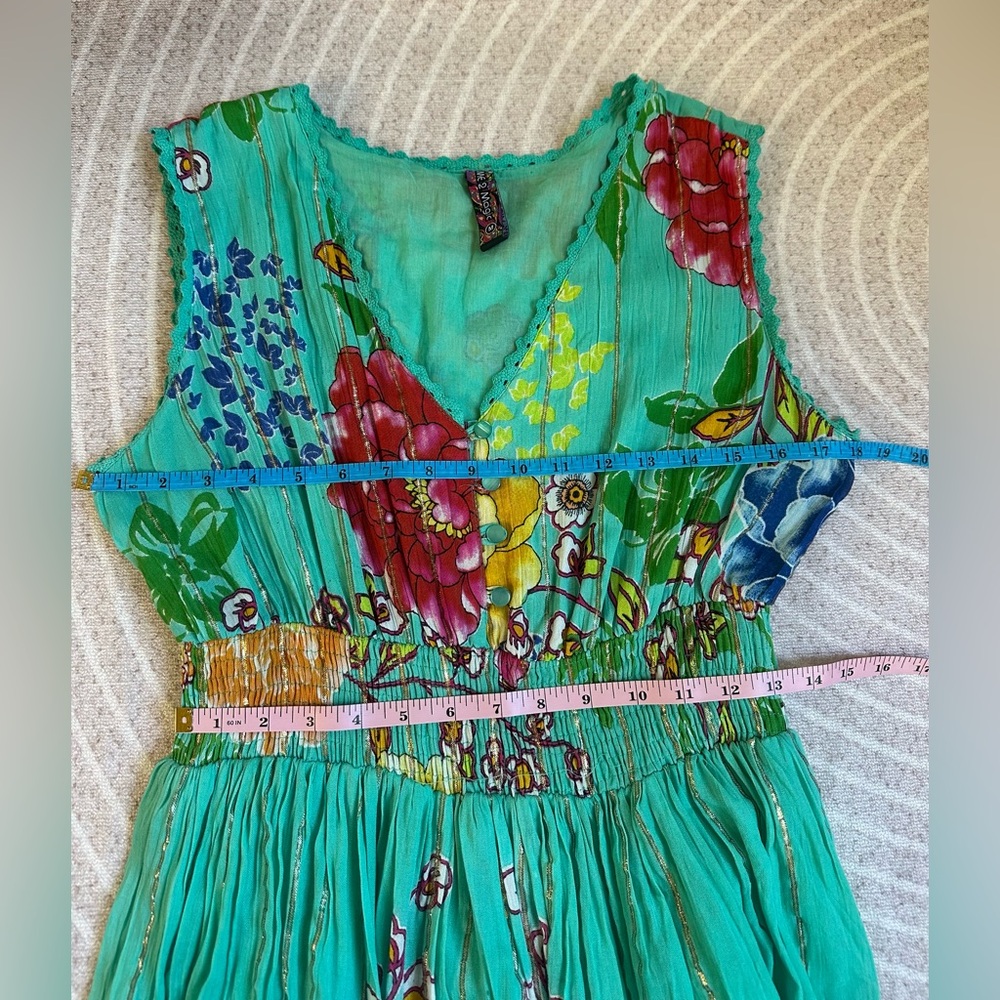 Anthropologie Me 2 Magic Floral Maxi Dress Tropical Resort-wearViscose M Summer - Picture 6 of 12